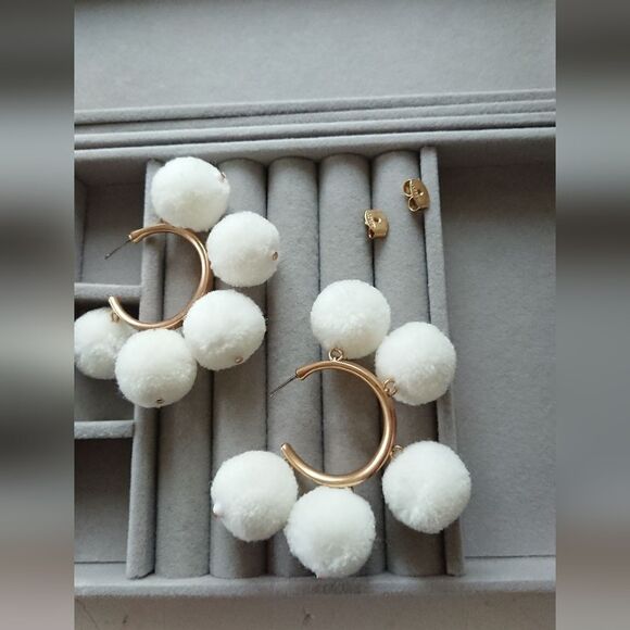 J.Crew Pom-pom hoop earrings - Picture 3 of 9